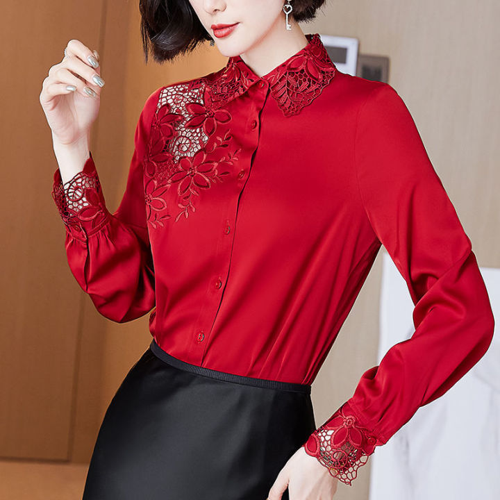 imitation-silk-shirt-women-spring-and-autumn-imitation-mulberry-silk-embroidery-hollow-slim-long-sleeved-top-casual