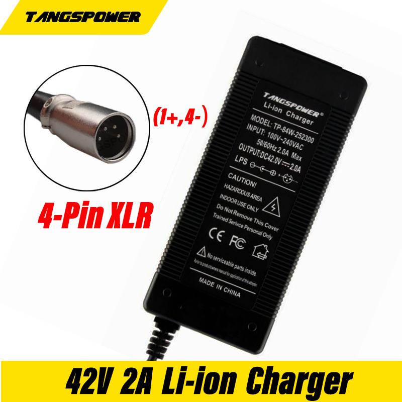 8mm Plug Lotus Connector Output 42V 2A Electric Bike Powerboard Lithium Battery Charge Scooter 36V Charger RCA 10mm 