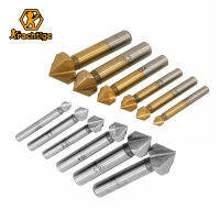 ที่แข็งแกร่ง6ชิ้น3ขลุ่ยไทเทเนียม chamfer Chamfering end Mill ตัดบิต Countersink ชุดไฮสปีดดอกสว่าน