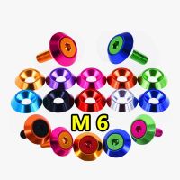 1Pcs M6 Aluminum Colorful Anodized Countersunk Umbrella Flat Head Screw Concave Conical Decorative Groove Washer Accessories