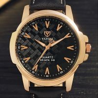 Top Luxury Brand YAZOLE Watch Men Fashion Mens Quartz Wrist Watches Man Vogue PU Leather Rose Gold Business reloj hombre gifts