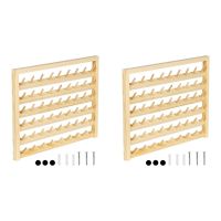 2Pack 54 Spools Wooden Thread Holder,Thread Racks,Wall Mount Thread Storage Organizer for Sewing,Braiding and Embroidery