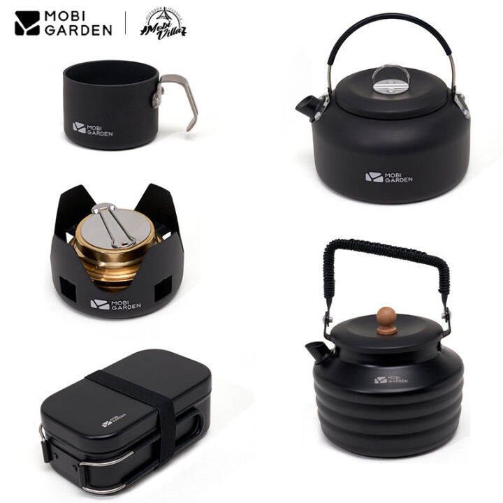 MOBI GARDEN Cup Kettle Stove Camping Black Cup Kettle Stove Lunch Box