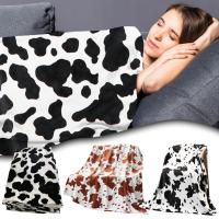 Cow Print Blanket Black White Bed Cow Throws Soft Couch Sofa Blankets Warm Small Cozy C1Z8