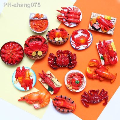 Creative personality 3D lobster crab cute food magnetic refrigerator fridge magnet sticker room home decoration collection gift