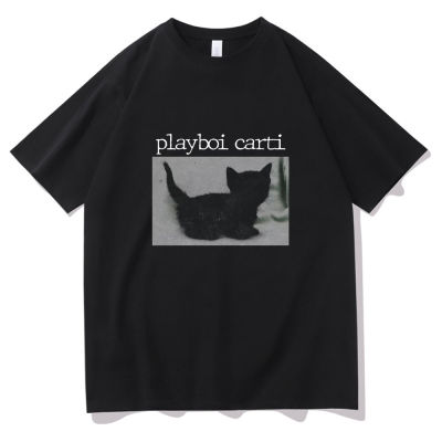 Playboi Carti Hiphop T Shirts Cute Cat Print Tshirt Print Tee Regular Mens Quality Men 2Pac Rap 100% Cotton Gildan