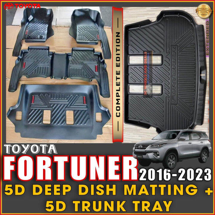 TOYOTA FORTUNER 2016-2023 5D DEEP DISH MATTING and 5D TRUNK TRAY ...