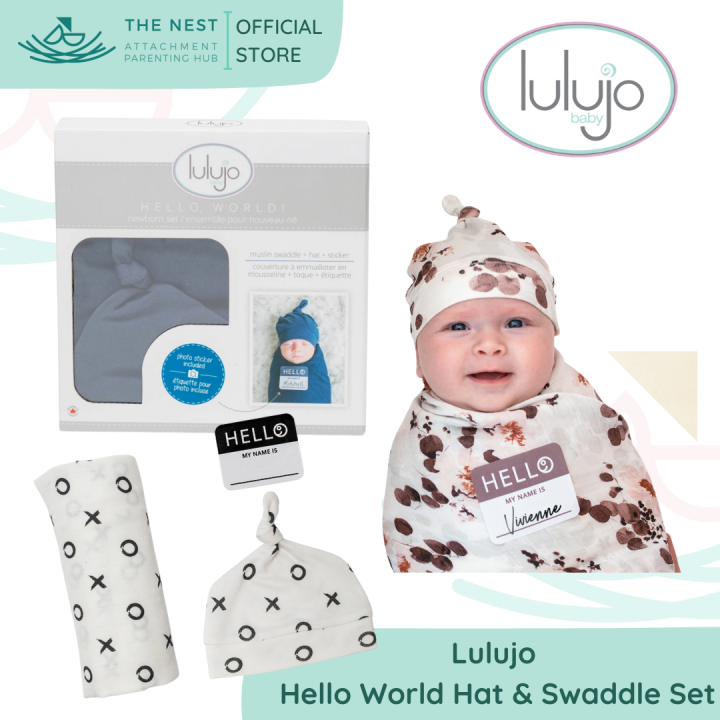 Lulujo Hello World Hat & Swaddle Set Lazada PH