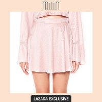 [EXCLUSIVE] [MILIN] Ruffled wave flowing high waist layered skater shorts กางเกงขาสั้น ซ้อนกระโปรง ทรงเอวสูง ดีเทลจับจีบ ผ้าลายคลื่น Windsor Shorts สีชมพู/ สีขาว Pink/ White