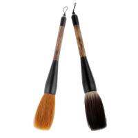 Bens Store 2Pcs หมีผมเพลาไม้ไผ่จีน Sumi เขียนตัวอักษรเส้นบางแปรง