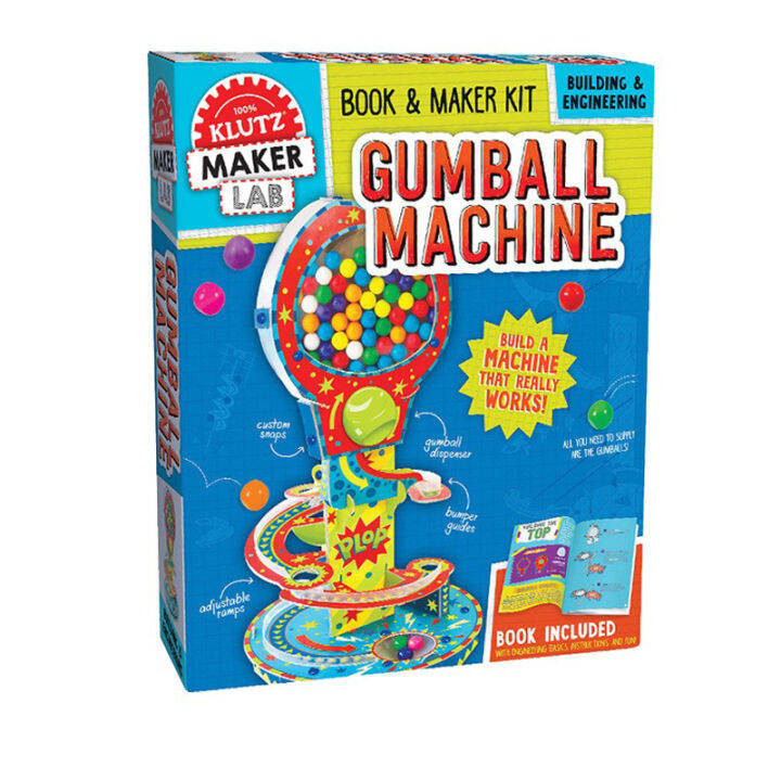 klutz-lab-maker-gumball-machine-pinball-machine-manual-diy-toy-operation-book-primary-school-stem-tutorial-book-with-accessories