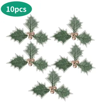 6pcs Artificial Christmas Leaves Picks Gold Glitter Pine Needles Branches  DIY Accessories Simulated Fern Leaf Christmas Floral Picks For Xmas Tree  Wreath Wedding Decoration