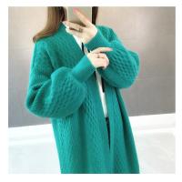 H.SA  Women Long Sweater and Cardigans Lantern Sleeve Loose Knitte Coat Open Stitch Winter Cashmere Cardigans Female Coat