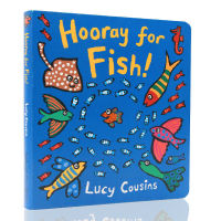 English original picture book hooray for fish cheers for the little fish paper board book mouse Bobo and author Lucy cousins childrens English Enlightenment cognitive picture story paperboard book cant tear apart parent-child reading