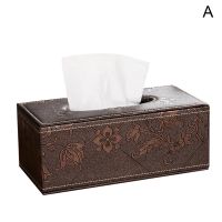 Stylish Tissue Case Box Container Faux Leather Napkin Holder Home Car Tissue Holder Case Box Paper Storage Pouch Table Decoratio