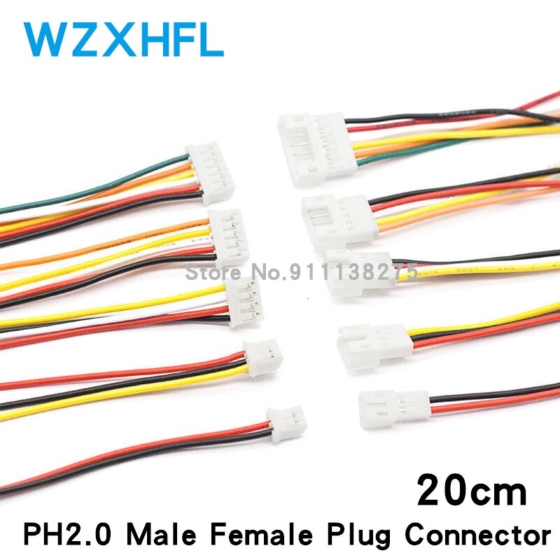 Micro Jst Ph 2.0 2p 3p 4p 5p 6pin Male Female Plug Connector With Wire Cables