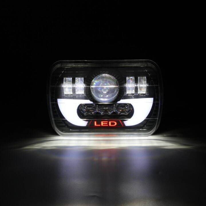 ไฟหน้า-ไฟหน้า7x-6ไฟหน้า-led-นิ้ว120w-2ชิ้นสำหรับ86-95-wrangler-yj-84-01เชโรกี-xj-h6014-h6052-h6054-6054พร้อมไฟหน้าสี่เหลี่ยมขนาด5x7นิ้ว