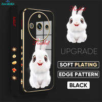 [ฟรีสายคล้อง] เคสมือถือสำหรับ Realme 11 Pro 5G Realme 11 Pro + 5G เทศกาลฤดูใบไม้ผลิ Gala Mascot กระต่ายลวดลายขอบสี่เหลี่ยมเคสชุบหรูหราเคสโทรศัพท์โทรศัพท์นิ่ม