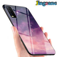 Jingsanc สำหรับ VIVO Y20/Y20S/Y20i/Y20 2021/Y20i 2021/Y12s 2021เคสโทรศัพท์ Rainbow Gradient Starry Sky ที่มีสีสันปลอกความแข็ง9H แก้ว + กรอบ TPU แบบนุ่มฝาครอบกันรอย