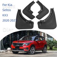 JHTJHNDTGFJHND สำหรับ Kia Seltos KX3 2020 2021รถ Mudguard Anti-Splash Anti-Fouling ด้านหน้าด้านหลัง Fender อุปกรณ์เสริม