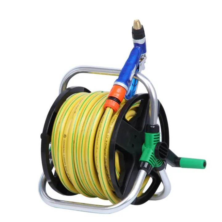 Portable Empty Hose Reels Holder Garden Hose Cart Water Pipe Save Space