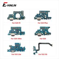 แท่นชาร์จ USB แบบเร็วแท่นชาร์จพร้อมไมโครโฟน Mic Flex Cable สําหรับ Samsung Galaxy S20 FE Ultra Plus S10 5G Lite