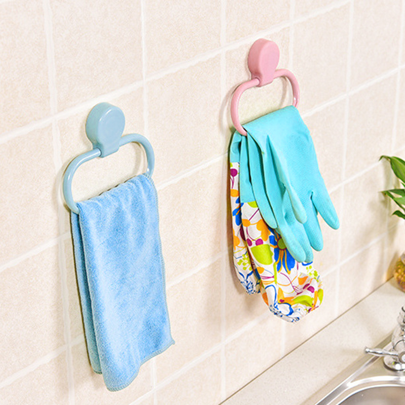Paste Towel Ring Kitchen Bathroom Rag Hanger Wall Hanging Towel Rack Hanging 