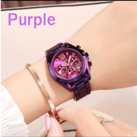 LuckyWd นาฬิกาข้อมือ ผู้หญิง (สี Purple) สายนาฬิกาสแตนเลส ขนาด: 34 - 36 ม นาฬิกา นาฬิกาควอตซ์ นาฬิกาแฟชั่น นาฬิกาทางการ ควอตซ์ นาฬิกาใส่ทำงาน