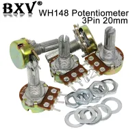 5PCS WH148 B1K B2K B5K B10K B20K B50K B100K B500K 3PIN 20MM Shaft Amplifier Dual Stereo Potentiometer 1K 2K 5K 10K 50K 100K 500K