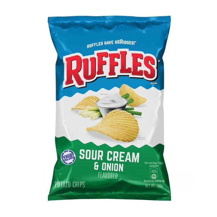 Ruffles Sour Cream & Onion Potato Chips 6.5oz (184.2g) | Lazada PH