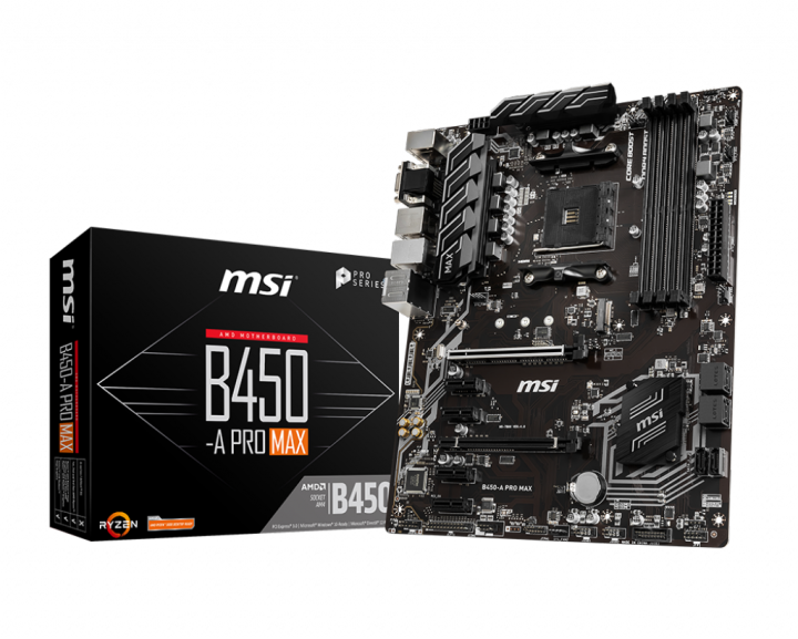 Motherboard MSI B450A Pro MAX AM4 AMD DDR4 ATX 6 Slot PCIE SATA3 Mobo