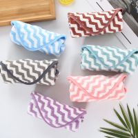 Kitchen Cleaning Striped Coral Velvet Hand Wipes Rag Dish Towels Household Cleaning Tools Accessories Cleaning Cloths Dish Cloth  Towels