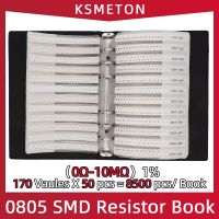 หนังสือตัวอย่างตัวต้านทาน Smd 0805 1% Rc0805 0r Fr-07 ~ 10ม. ความอดทน170ค่านิยม50ชิ้น8500ชิ้นชุดตัวต้านทาน8500ชิ้น/เล่ม