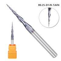 【hot】✲  1/8 Shank Carbide Tapered End Mill 0.25MM D1/8 TiAIN Coated Wood Metal Milling Cutter