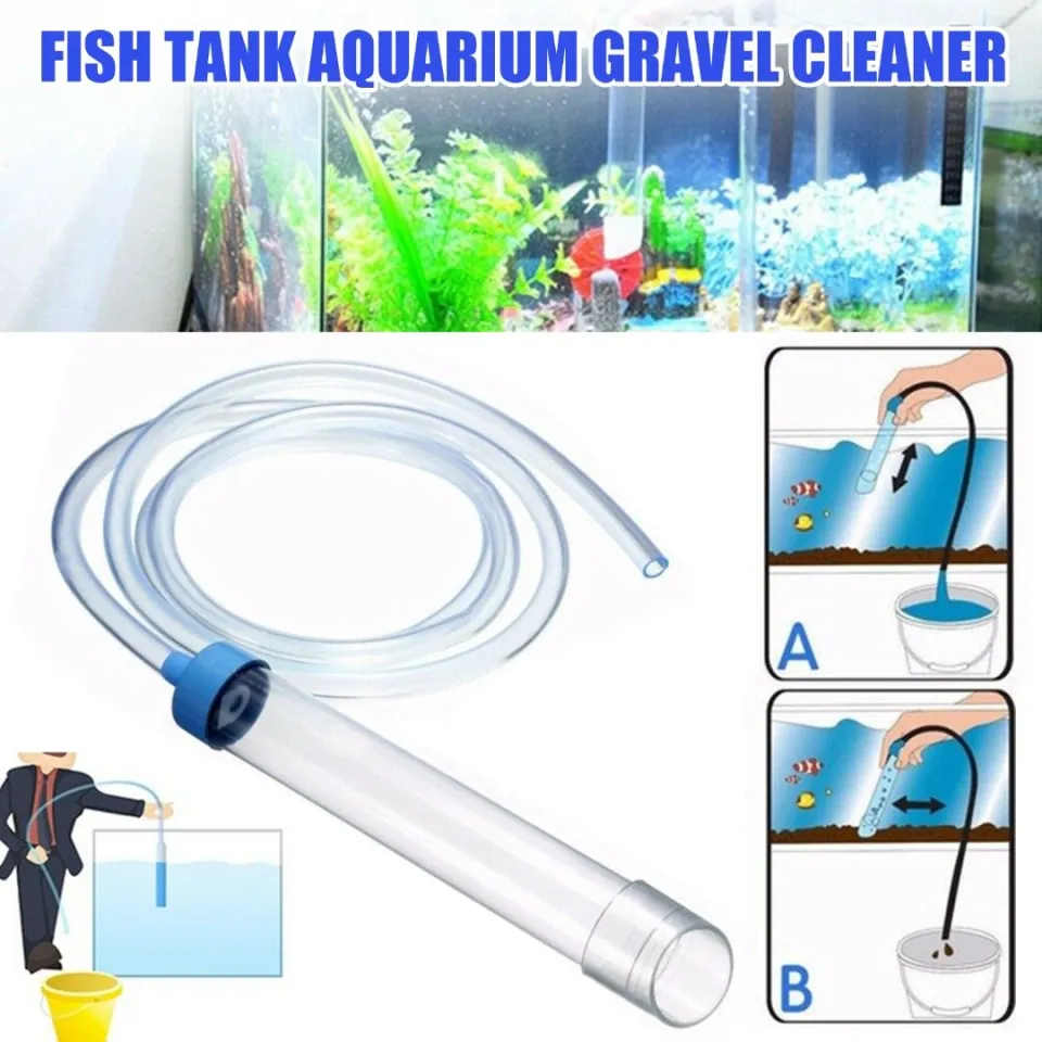 Mapiuo 1.5m New Aquarium Siphon Gravel Cleaner Fish Tank Vacuum Water  Changer Pump Tool Hose