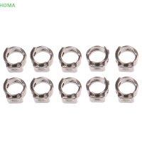 ?【Lowest price】HOMA 10pcs hose Clamps SINGLE EAR stepless 304สแตนเลสสตีล hose Clamps วงแหวนสำหรับซีลท่อ QUICK RELEASE CLAMP