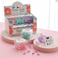 70 Pcs/set Creative Heart-shaped Pushpin Cute Pink Push Pins Thumbtack Office School Supplies Accessories Clips Pins Tacks