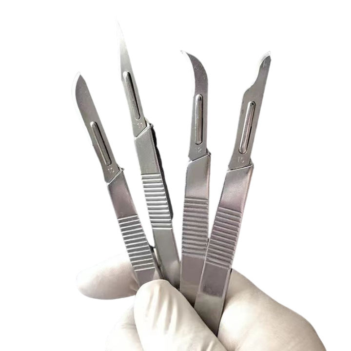 มีดผ่าตัด-เบอร์-12-มีดตอนหมู-สแตนเลส-มีดตัดแต่ง-มีดผ่าตัด-พร้อมใบมีด-10-ใบ-แถมกล่องใส่มีผ่าตัด-ปลอดภัย