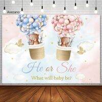 Gender Reveal Photography Background Boy or Girl Hot Air Balloon Bear Cloud Gold Star Party Backdrop For Photo Studio Photocall