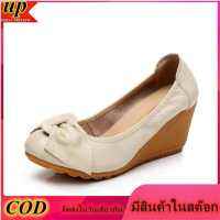 Y1F169 Wedges ของผู้หญิงใหม่รองเท้าส้นสูงรองเท้าผู้หญิงหนังสบายกับรองเท้าเดียว