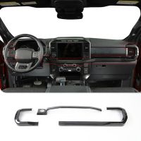 Center Console Dash Cover Decor Strips Trim ABS Carbon Fiber Strips Trim Dash Cover Trim Kit for Ford F150 F-150 2021 2022 Interior Accessories