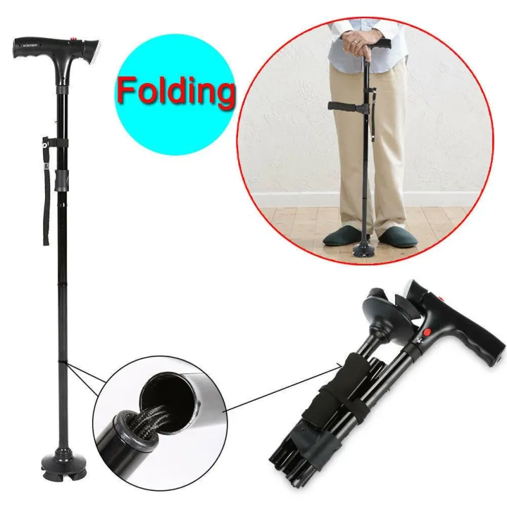 MAGIC CANE With LED Light ไม้เท้าคนแก่ รุ่นใหม่ ไม้เท้าพับได้ ไม้เท้า