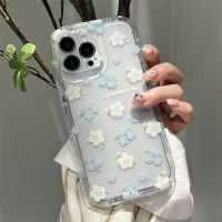 Flower printing Transparent Cute phone case For iPhone 14 14pro 14promax 13 13pro 13promax Shockproof air cushion protects soft case 12 12pro 12promax 11 11promax Natural floral phone case For Girl