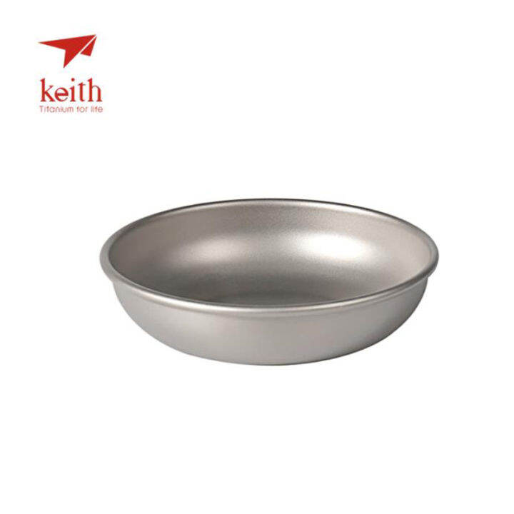 keith-camping-titanium-picnic-dishes-outdoor-150ml-450ml-saucer-outdoor-tableware-camping-plates-cutlery-ti5362ti5368