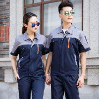 ฤดูร้อนเสื้อผ้าทำงานผู้ชายผู้หญิงทำงาน Coveralls สะท้อนแสงบางส่วนระบายอากาศเครื่องแบบโรงงานการประชุมเชิงปฏิบัติการบริการซ่อมรถ