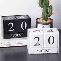 Wooden Calendar Desktop Ornament Nordic Style Home Decoration Table Calendar Art Crafts Photography Props