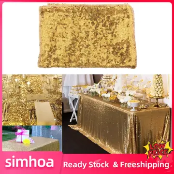 1pc Champagne Sparkling Sequin Mesh Fabric For Sewing Dress, Making  Wedding/Party Table Cloth And Decorations