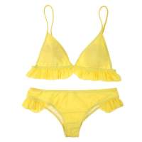 Women Bikini Swimwear Set Swimsuit Solid color Have Pad Female Sexy Bikini Set Beachwear Bathing Suit