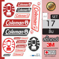 sticker ลาย coleman แบบ SET A4 สติกเกอร์แค้มปิ้ง ติดตกแต่งกันน้ำ กันแดด 3M สติ๊กเกอร์ติดได้ทุกที่ ไดคัทแยกชิ้นแล้วพร้อมติด