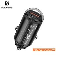 FLOVEME Car Charger QC 3.0 PD 27W Quick Charge 2 Ports USB Charger For iphone 12 Samsung Xiaomi Huawei Mobile Phone Car Charger Car Chargers